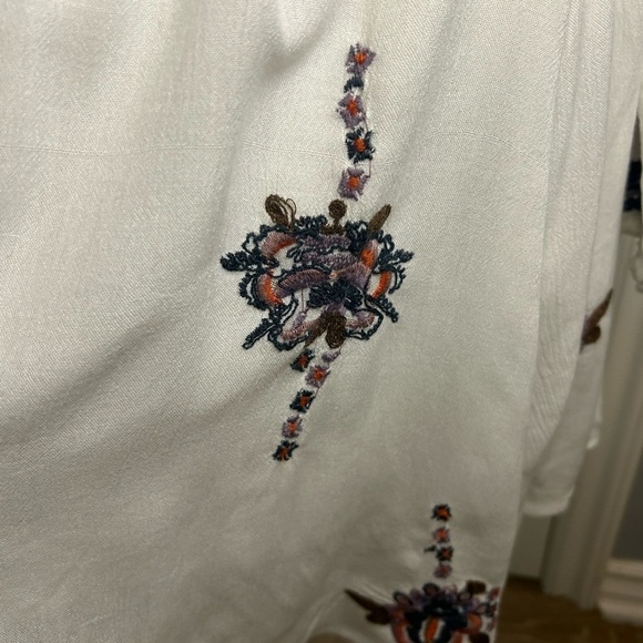 🤩Free People Long Sleeved Fully Lined Midi Dress w/ Floral Embroidery Size M - Picture 5 of 10